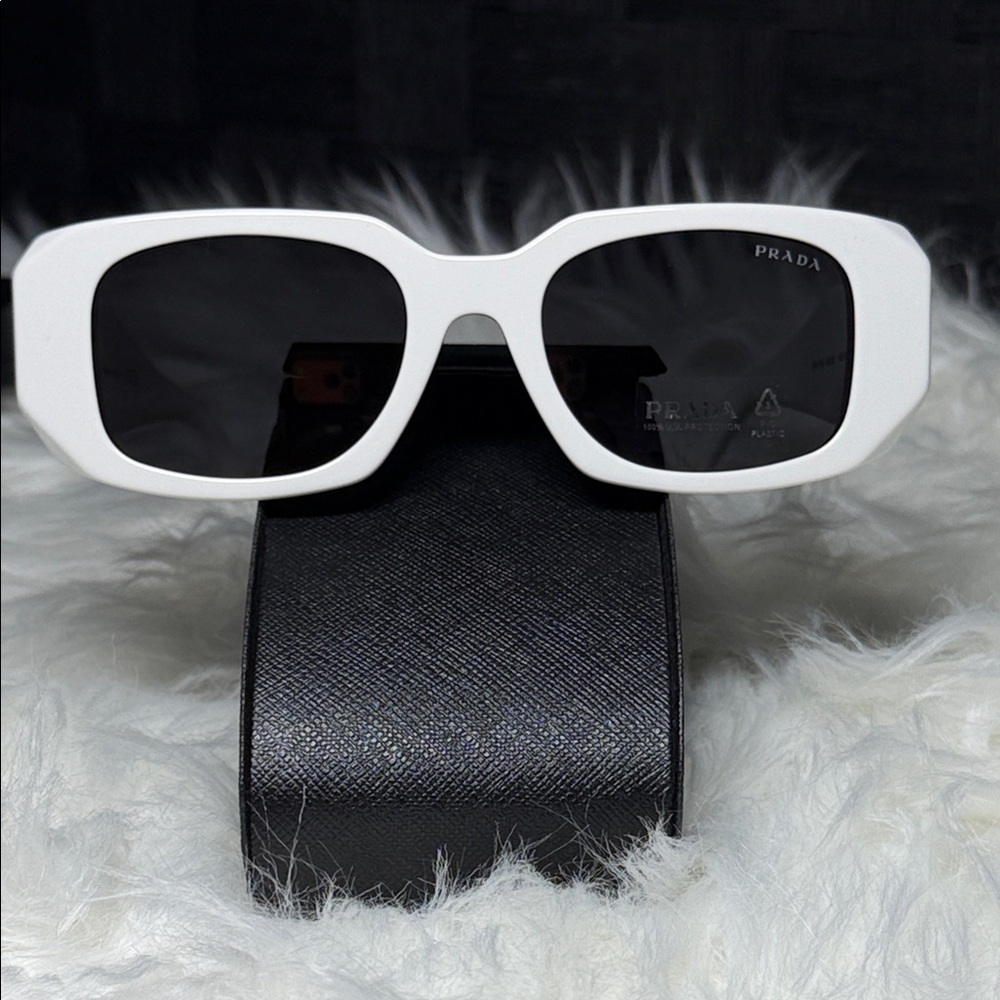 Prada Ivory Sunglasses with Black Lenses - Picture 5 of 6
